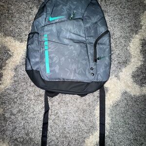 Nike Gray and Black Backpack with Teal Accents